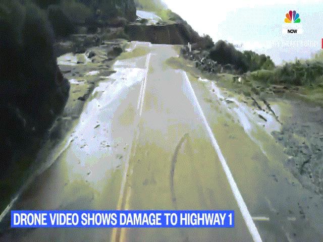 Video: Toàn cảnh đường cao tốc sụp xuống biển ở Mỹ sau mưa lớn
