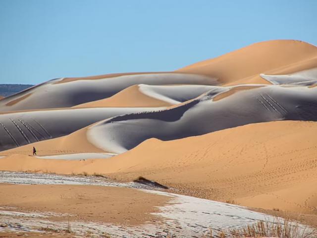 Tuyết rơi ở sa mạc Sahara, cảnh tượng hiếm gặp trong suốt hàng thế kỷ