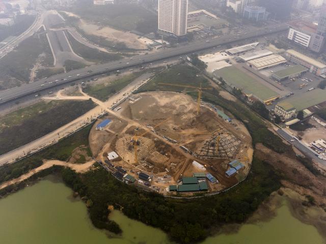 Nhìn từ trên cao công trường dự án cung thiếu nhi hơn 1.000 tỷ đồng ở Hà Nội