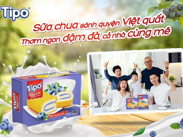 Câu chuyện về Tipo Bánh Bông lan cuộn Kem Sữa chua Việt quất