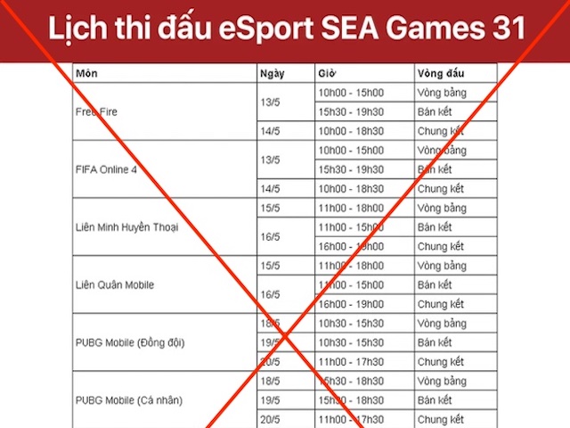 SEA Games 31: Thực hư lịch thi đấu eSport đang lan truyền trên mạng?