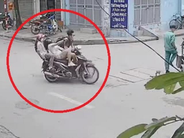 Clip: 2 cô gái bị tông ngã ngửa vì đi xe máy sang đường như “trốn không người”