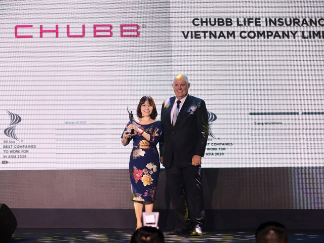 HR Asia công bố Chubb Life Việt Nam đạt giải “Nơi làm việc tốt nhất Châu Á năm 2020”