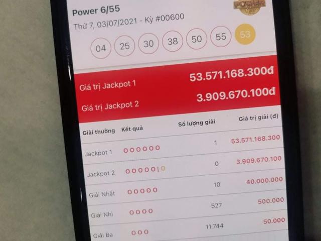 Một người Hà Nội trúng xổ số hơn 53 tỉ đồng ở kỳ quay 600 của Power 6/55