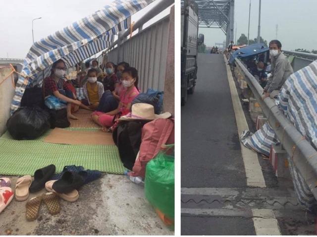 Từ Hà Nội cố tình về quê, hàng chục người phải ăn ngủ trên cầu