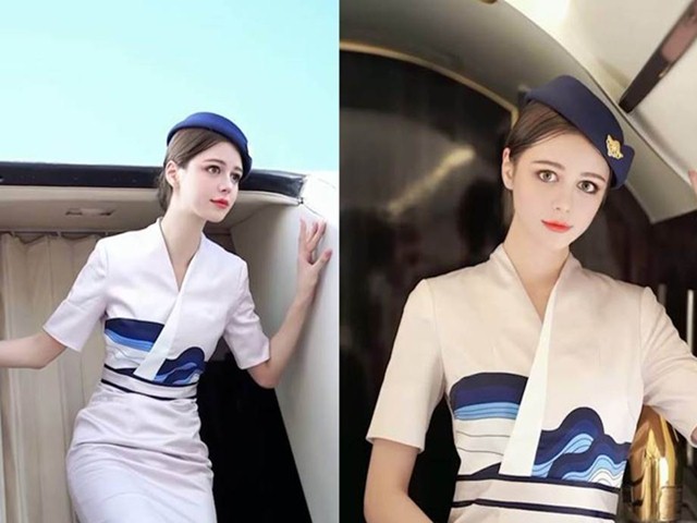 Nữ tiếp viên hàng không xinh như búp bê lộ mặt thật khiến fan &quot;ngã ngửa&quot;