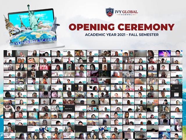 Học sinh Việt Nam và học sinh quốc tế tham gia lễ khai giảng Trường quốc tế Mỹ trực tuyến