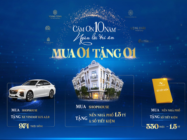 Kỷ niệm 10 năm thành lập, Thắng Lợi Group tung gói ưu đãi khủng “Mua shophouse tặng nền nhà phố + sổ tiết kiệm”