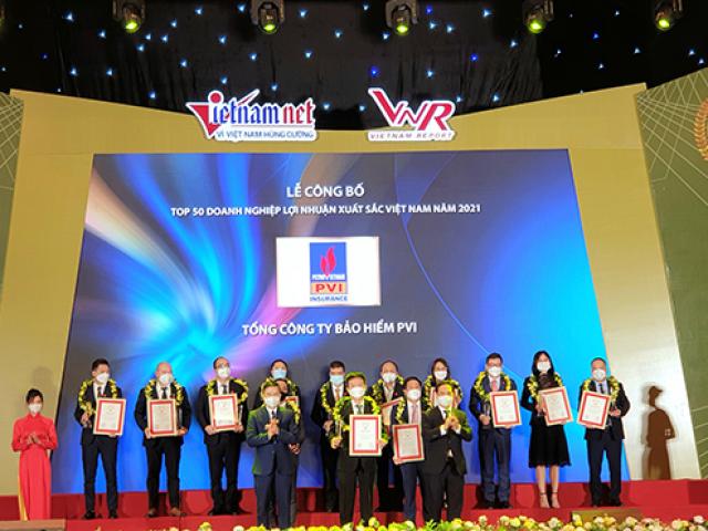 Bảo hiểm PVI lọt top 50 doanh nghiệp lợi nhuận xuất sắc Việt Nam 2021