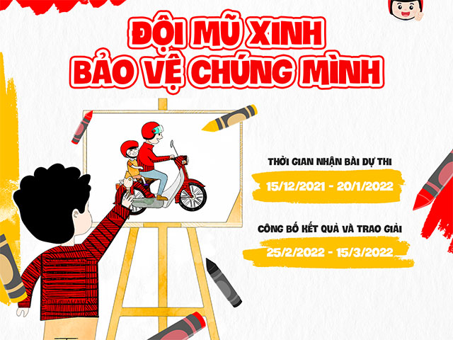 HVN phát động cuộc thi sáng tác tranh với chủ đề “Đội mũ xinh – Bảo vệ chúng mình”